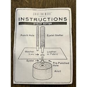 Craftmemore Eyelet Setter Tool Kit for Leather Fabric Grommets Punch w/Anvil